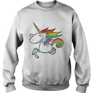 Rainbow Unicorn With Dog Bone Cute Graphic Sweatshirt